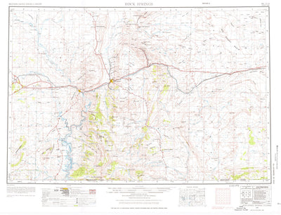 United States Geological Survey Rock Springs, WY-CO-UT (1954, 250000-Scale) digital map
