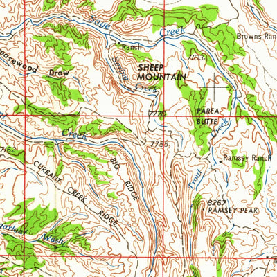 United States Geological Survey Rock Springs, WY-CO-UT (1962, 250000-Scale) digital map