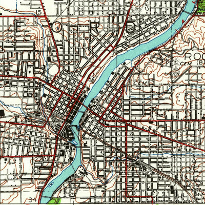 United States Geological Survey Rockford, IL-WI (1938, 62500-Scale) digital map