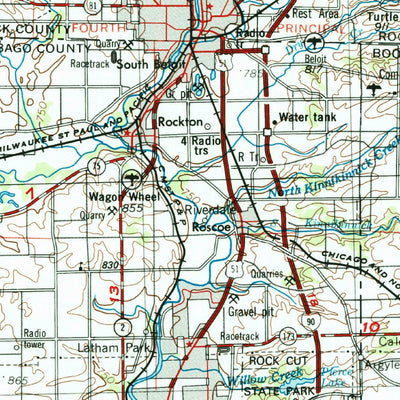 United States Geological Survey Rockford, IL-WI (1958, 250000-Scale) digital map