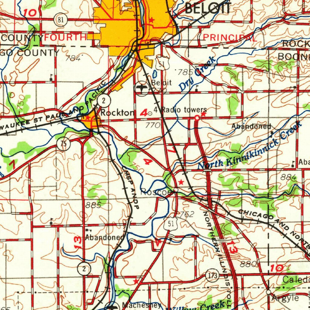 Rockford, IL-WI (1963, 250000-Scale) Map by United States