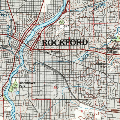 United States Geological Survey Rockford, IL-WI (1981, 100000-Scale) digital map