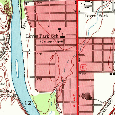 United States Geological Survey Rockford North, IL (1949, 24000-Scale) digital map