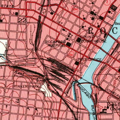 United States Geological Survey Rockford North, IL (1949, 24000-Scale) digital map