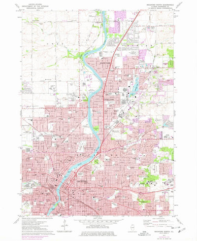 United States Geological Survey Rockford North, IL (1971, 24000-Scale) digital map