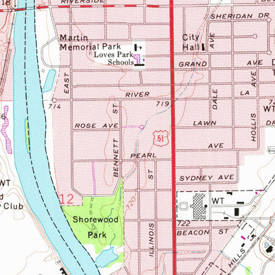 United States Geological Survey Rockford North, IL (1971, 24000-Scale) digital map