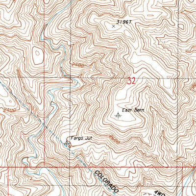 United States Geological Survey Rockhouse Canyon, CA (1988, 24000-Scale) digital map