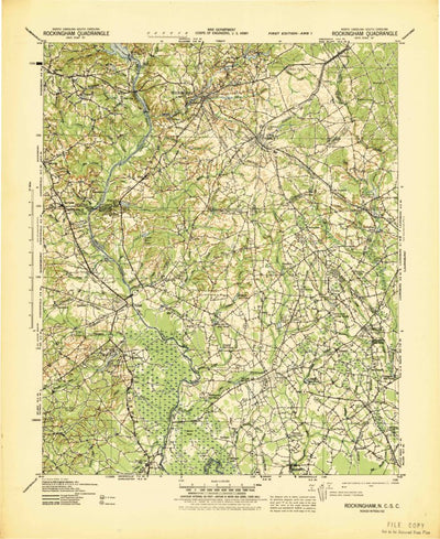 United States Geological Survey Rockingham, NC-SC (1942, 125000-Scale) digital map