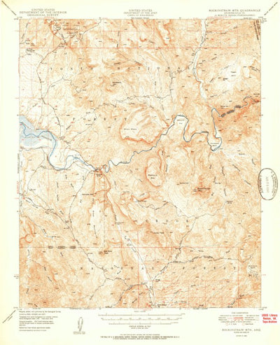 United States Geological Survey Rockinstraw Mountain, AZ (1950, 62500-Scale) digital map