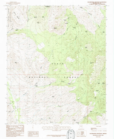United States Geological Survey Rockinstraw Mountain, AZ (1986, 24000-Scale) digital map