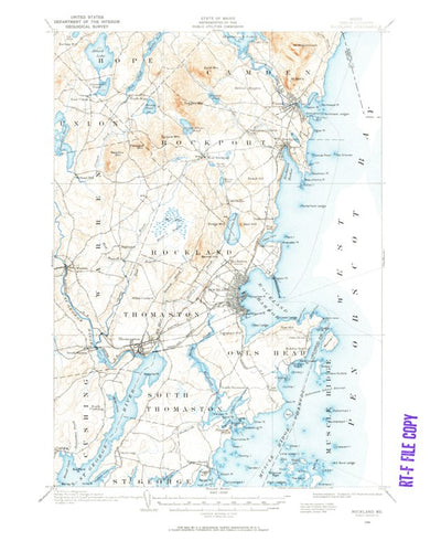 United States Geological Survey Rockland, ME (1904, 62500-Scale) digital map