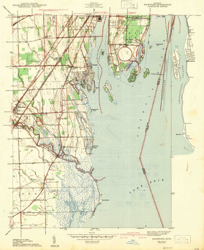 United States Geological Survey Rockwood, MI (1942, 24000-Scale) digital map
