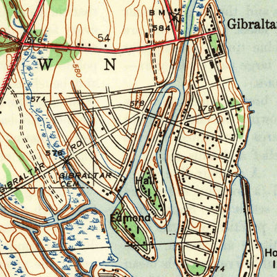 United States Geological Survey Rockwood, MI (1942, 24000-Scale) digital map