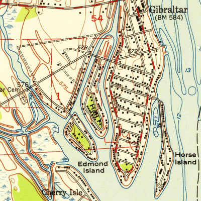 United States Geological Survey Rockwood, MI (1952, 24000-Scale) digital map