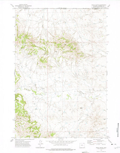 United States Geological Survey Rocky Butte, WY (1972, 24000-Scale) digital map