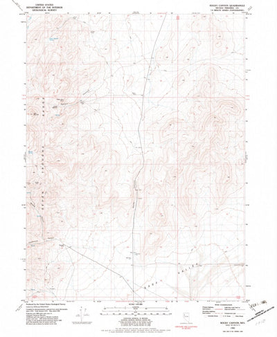 United States Geological Survey Rocky Canyon, NV (1982, 24000-Scale) digital map