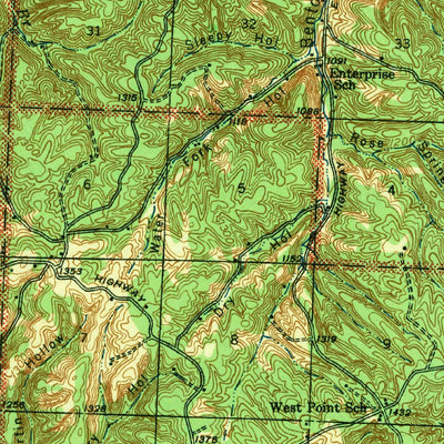 United States Geological Survey Rocky Comfort, MO (1943, 62500-Scale) digital map