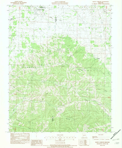 United States Geological Survey Rocky Comfort, MO (1982, 24000-Scale) digital map