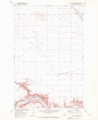 United States Geological Survey Rocky Coulee SW, MT (1970, 24000-Scale) digital map