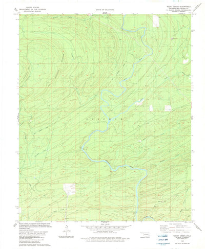 United States Geological Survey Rocky Creek, OK (1982, 24000-Scale) digital map
