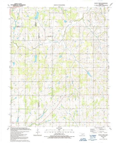 United States Geological Survey Rocky Ford, OK (1991, 24000-Scale) digital map