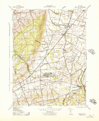 United States Geological Survey Rocky Hill, NJ (1943, 31680-Scale) digital map