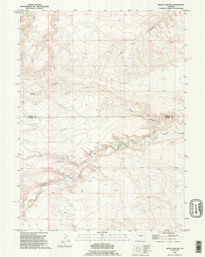 United States Geological Survey Rocky Hollow, WY (1990, 24000-Scale) digital map