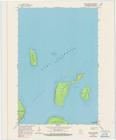 United States Geological Survey Rocky Island, WI (1963, 24000-Scale) digital map