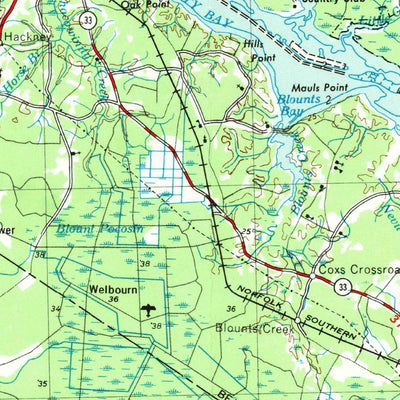 United States Geological Survey Rocky Mount, NC (1953, 250000-Scale) digital map