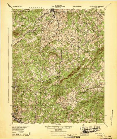 United States Geological Survey Rocky Mount, VA (1944, 62500-Scale) digital map