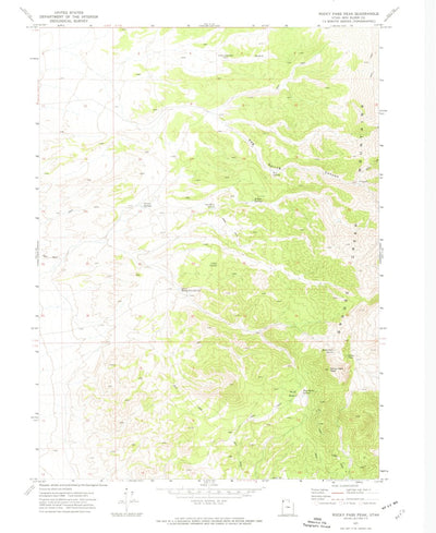 United States Geological Survey Rocky Pass Peak, UT (1971, 24000-Scale) digital map