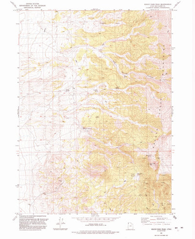 United States Geological Survey Rocky Pass Peak, UT (1991, 24000-Scale) digital map
