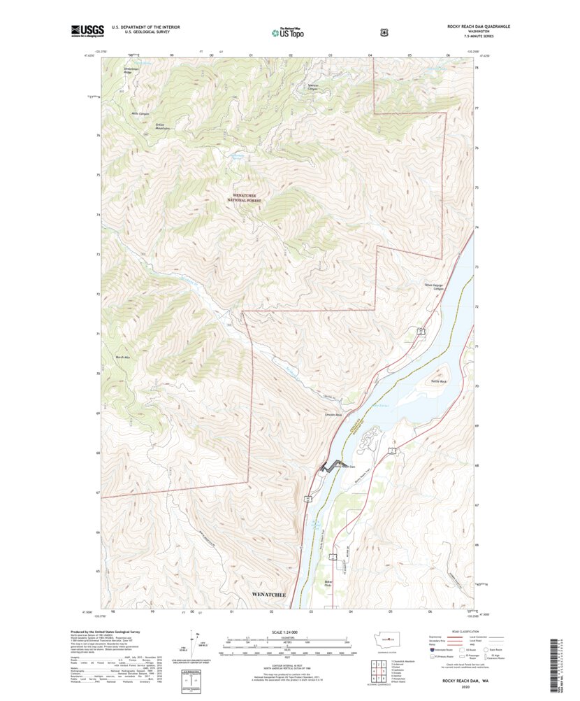Rocky Reach Dam, WA (2020, 24000-Scale) Map by United States Geological ...
