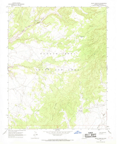 United States Geological Survey Rocky Ridge NE, AZ (1967, 24000-Scale) digital map