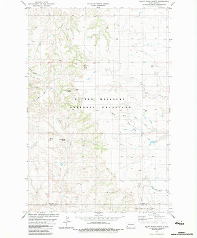 United States Geological Survey Rocky Ridge North, ND (1982, 24000-Scale) digital map