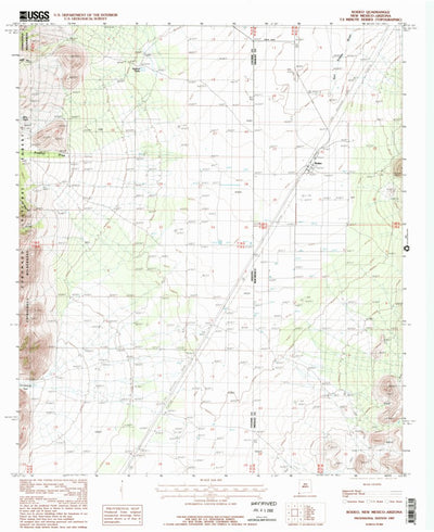 United States Geological Survey Rodeo, NM-AZ (1987, 24000-Scale) digital map
