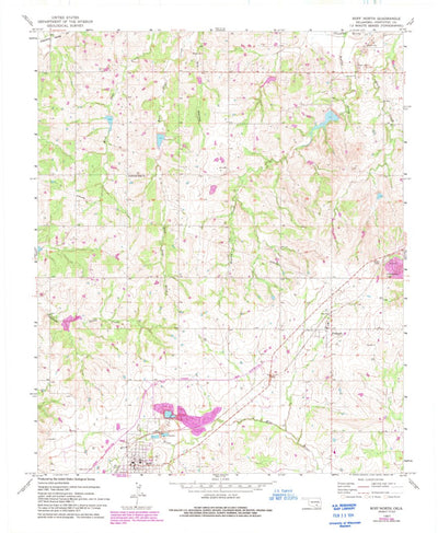 United States Geological Survey Roff North, OK (1967, 24000-Scale) digital map