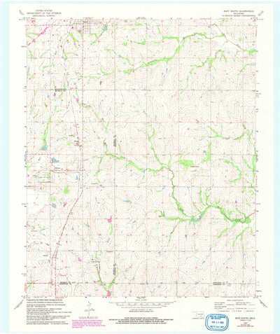 United States Geological Survey Roff South, OK (1967, 24000-Scale) digital map