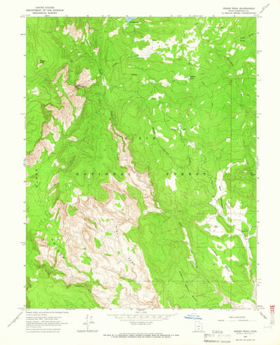 United States Geological Survey Roger Peak, UT (1964, 24000-Scale) digital map