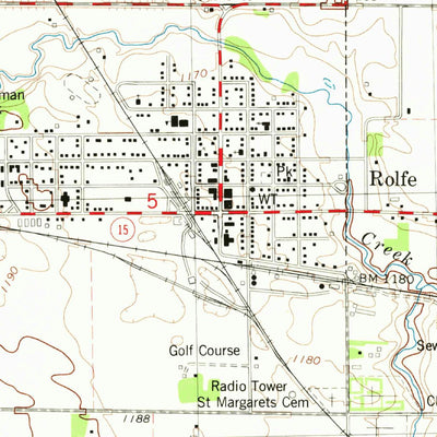 United States Geological Survey Rolfe, IA (1980, 24000-Scale) digital map