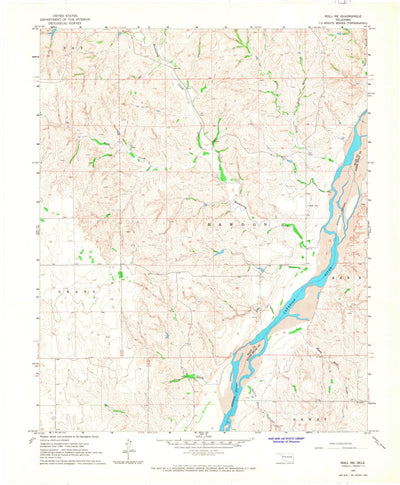 United States Geological Survey Roll NE, OK (1965, 24000-Scale) digital map