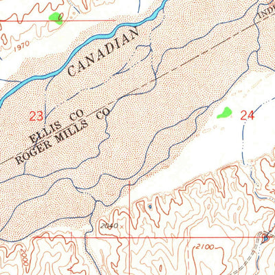 United States Geological Survey Roll SE, OK (1966, 24000-Scale) digital map