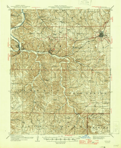 United States Geological Survey Rolla, MO (1912, 62500-Scale) digital map
