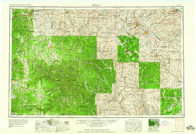 United States Geological Survey Rolla, MO-IL (1959, 250000-Scale) digital map
