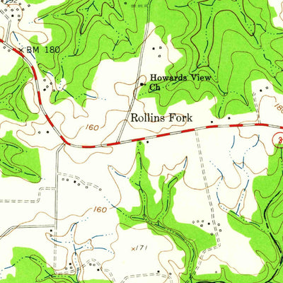 United States Geological Survey Rollins Fork, VA (1949, 24000-Scale) digital map