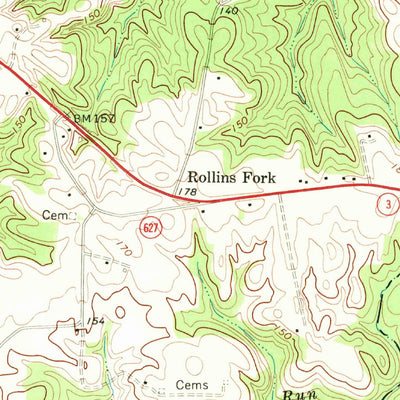 United States Geological Survey Rollins Fork, VA (1968, 24000-Scale) digital map
