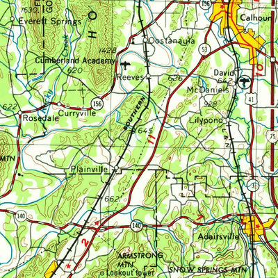 United States Geological Survey Rome, GA-AL-TN-NC (1958, 250000-Scale) digital map