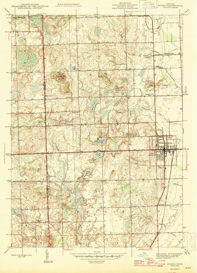 United States Geological Survey Romeo, MI (1945, 24000-Scale) digital map