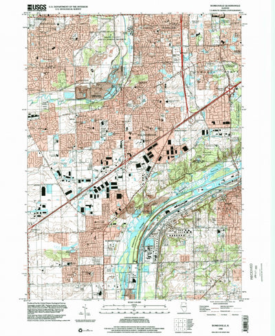 United States Geological Survey Romeoville, IL (1998, 24000-Scale) digital map