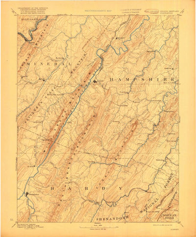 United States Geological Survey Romney, WV-VA-MD (1891, 125000-Scale) digital map
